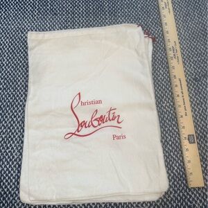 Christian Louboutin Cream Dust Bag with Red Logo